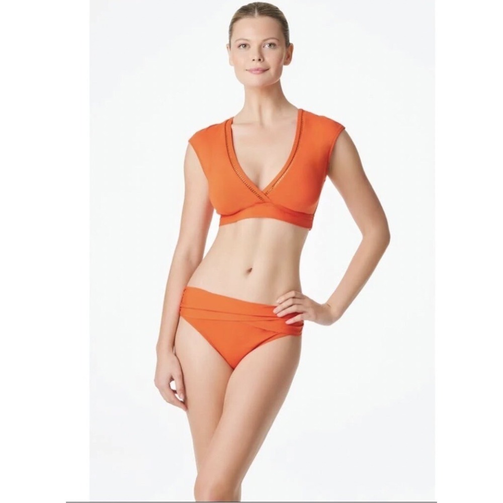 NWT Bleu‎ Rod Beattie Coral Two Piece Swim 8 Resort Coastal Vacation Poolside